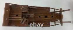 Maquette de bateau jonque chinoise en bois vintage