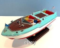 Maquette de bateau rapide à moteur diable modèle runabout jouet bateau de 12 pouces de long
