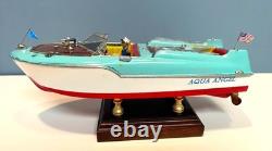 Maquette de bateau rapide à moteur diable modèle runabout jouet bateau de 12 pouces de long