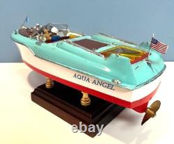 Maquette de bateau rapide à moteur diable modèle runabout jouet bateau de 12 pouces de long