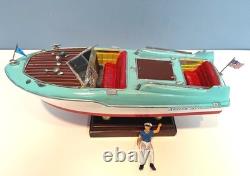 Maquette de bateau rapide à moteur diable modèle runabout jouet bateau de 12 pouces de long