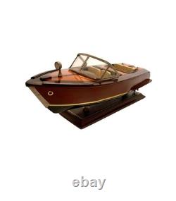 Maquette de bateau vintage en bois, décoration nautique pour bureau, cadeau pour homme cave	<br/>
