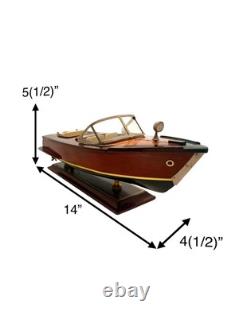 Maquette de bateau vintage en bois, décoration nautique pour bureau, cadeau pour homme cave<br/>