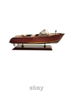 Maquette de bateau vintage en bois, décoration nautique pour bureau, cadeau pour homme cave	<br/>
