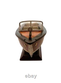 Maquette de bateau vintage en bois, décoration nautique pour bureau, cadeau pour homme cave<br/> 