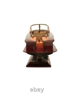 Maquette de bateau vintage en bois, décoration nautique pour bureau, cadeau pour homme cave<br/>