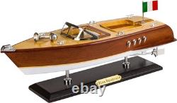 Maquette de hors-bord en bois Riva Aquarama Runabout bateau yacht en noyer