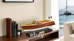 Maquette de hors-bord en bois Riva Aquarama Runabout bateau yacht en noyer