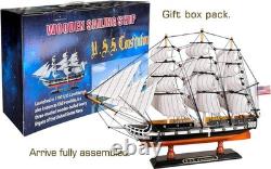 Maquette de navire USS Constitution en bois fabriquée à la main, entièrement assemblée, pièce d’exposition