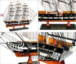 Maquette de navire USS Constitution en bois fabriquée à la main, entièrement assemblée, pièce d’exposition