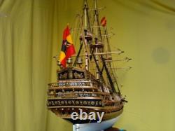 Maquette de navire de guerre historique San Felipe en bois à l’échelle 1/50, 1200 mm, 47,2 pouces