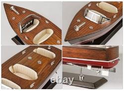 Maquette de vedette rapide en bois Chris-Craft Runabout Yacht, triple cockpit, de collection