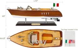 Maquette de vedette rapide en bois Riva Aquarama, modèle de bateau runabout, yacht en noyer