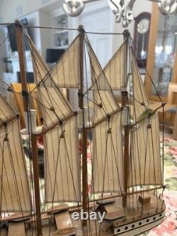 Maquette de voilier clipper en bois vintage à 4 mâts, 17,5 pouces de hauteur, modèle de bateau à voile 21
 <br/>    