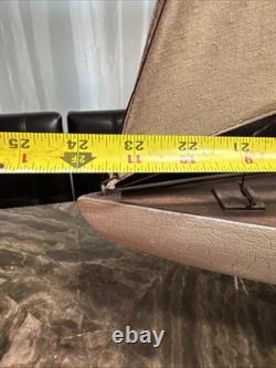 Maquette de yacht en bois vintage, voilier classique de croisière, mât de 27,5 cm