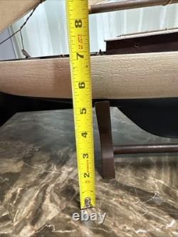 Maquette de yacht en bois vintage, voilier classique de croisière, mât de 27,5 cm