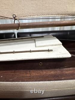 Maquette de yacht en bois vintage, voilier classique de croisière, mât de 27,5 cm