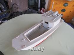 Maquette en bois artisanale de bateau de travail à fond plat Chesapeake Bay, art populaire vintage, 25 L