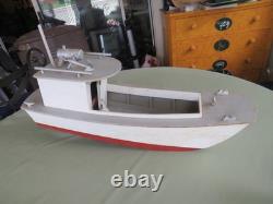 Maquette en bois artisanale de bateau de travail à fond plat Chesapeake Bay, art populaire vintage, 25 L
