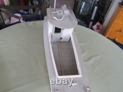 Maquette en bois artisanale de bateau de travail à fond plat Chesapeake Bay, art populaire vintage, 25 L
