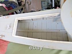 Maquette en bois artisanale de bateau de travail à fond plat Chesapeake Bay, art populaire vintage, 25 L