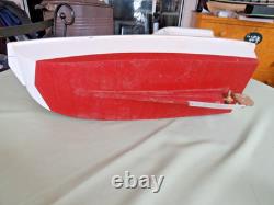 Maquette en bois artisanale de bateau de travail à fond plat Chesapeake Bay, art populaire vintage, 25 L