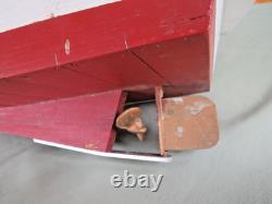 Maquette en bois artisanale de bateau de travail à fond plat Chesapeake Bay, art populaire vintage, 25 L