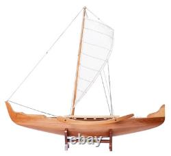 Maquette en bois de canoë à balancier hawaïen 25 Waikiki bateau à voile traditionnel neuf