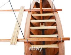 Maquette en bois de canoë à balancier hawaïen 25 Waikiki bateau à voile traditionnel neuf