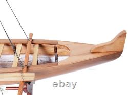 Maquette en bois de canoë à balancier hawaïen 25 Waikiki bateau à voile traditionnel neuf