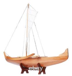 Maquette en bois de canoë à balancier hawaïen 25 Waikiki bateau à voile traditionnel neuf