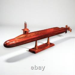 Maquette en bois de sous-marin de classe Ohio, fabriquée à la main en acajou, décoration militaire de sous-marin