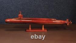 Maquette en bois de sous-marin de classe Ohio, fabriquée à la main en acajou, décoration militaire de sous-marin