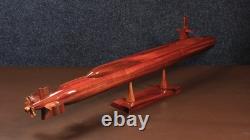 Maquette en bois de sous-marin de classe Ohio, fabriquée à la main en acajou, décoration militaire de sous-marin
