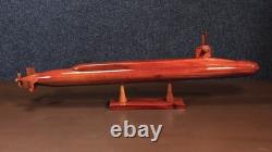 Maquette en bois de sous-marin de classe Ohio, fabriquée à la main en acajou, décoration militaire de sous-marin