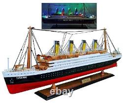 Maquette en bois du Titanic de 23L 1440 Croisière de bateau fait main décoratif