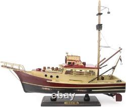 Maquette en bois du bateau Orca de Jaws, bateau de pêche au requin préassemblé, finition antique, voilier