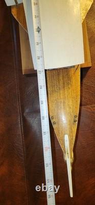Maquette vintage, construite à la main, à double roue à aubes latérales, bateau en bois (à des fins d’exposition uniquement)