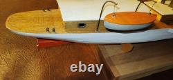 Maquette vintage, construite à la main, à double roue à aubes latérales, bateau en bois (à des fins d’exposition uniquement)