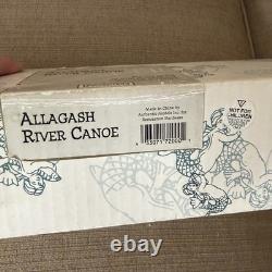 Maquette vintage en bois du canoë de la rivière Allagash, réplique de bateau de guide de rivière du Maine