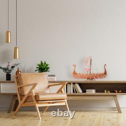 Modèle de Bateau Historique Drakkar Viking 25 Pouces en Bois Fait Main Entièrement Assemblé