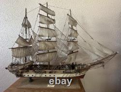 Modèle de Bateau à Voile en Bois Vintage Clipper XIXe Siècle Nautique 33 X 24 À Lire