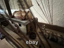 Modèle de Bateau à Voile en Bois Vintage Clipper XIXe Siècle Nautique 33 X 24 À Lire