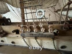 Modèle de Bateau à Voile en Bois Vintage Clipper XIXe Siècle Nautique 33 X 24 À Lire