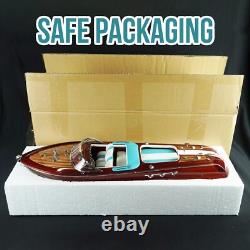 Modèle de Bateau en Bois Riva Aquarama 21'' 53cm Cadeau d'Anniversaire pour Papa