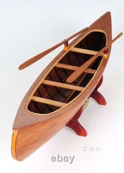 Modèle de CANOË de Peterborough, Bateau d'aviron en bois de décoration nautique pour l'exposition de cadeaux de navires