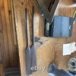 Modèle de Canot en Bois Fait Main avec Rames, Bateau Décoratif Vintage de 28 Pouces