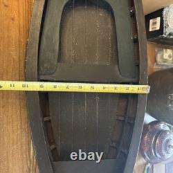 Modèle de Canot en Bois Fait Main avec Rames, Bateau Décoratif Vintage de 28 Pouces