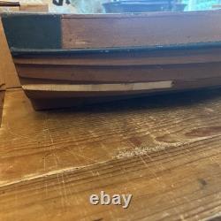 Modèle de Canot en Bois Fait Main avec Rames, Bateau Décoratif Vintage de 28 Pouces