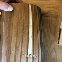 Modèle de Canot en Bois Fait Main avec Rames, Bateau Décoratif Vintage de 28 Pouces